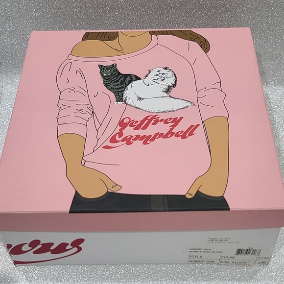 Jeffrey Campbell Aubrey Spike Beige Studded Wedges In Box Size 10 - Picture 4 of 5